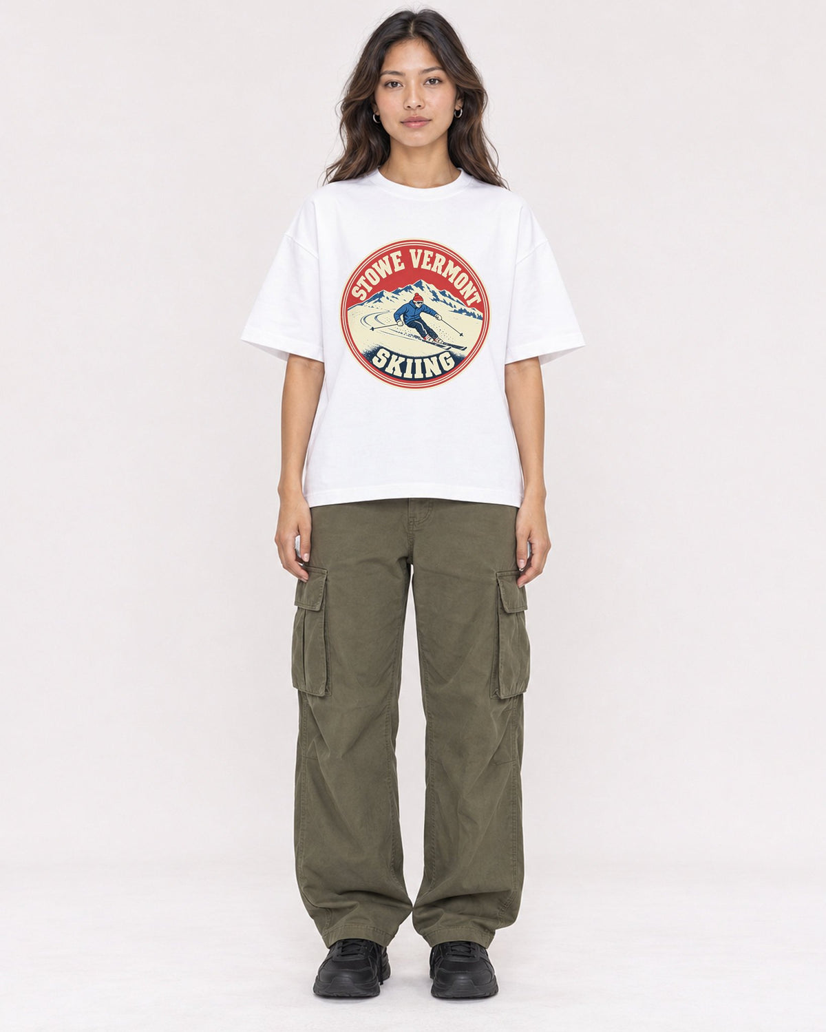 Mockup Boxy Heavyweight Tee White female full-body 02