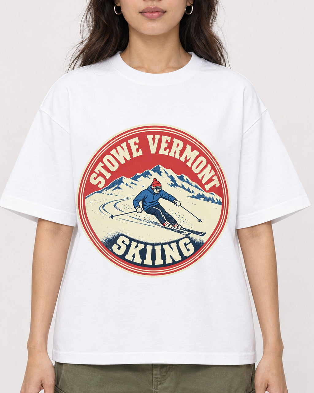 Mockup Boxy Heavyweight Tee White female close-up 02