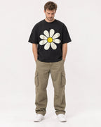 Mockup Boxy Heavyweight Tee Black male full-body 08