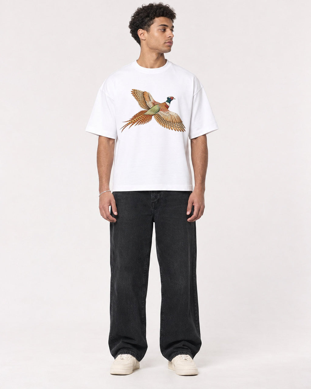 Mockup Boxy Heavyweight Tee White male full-body 10