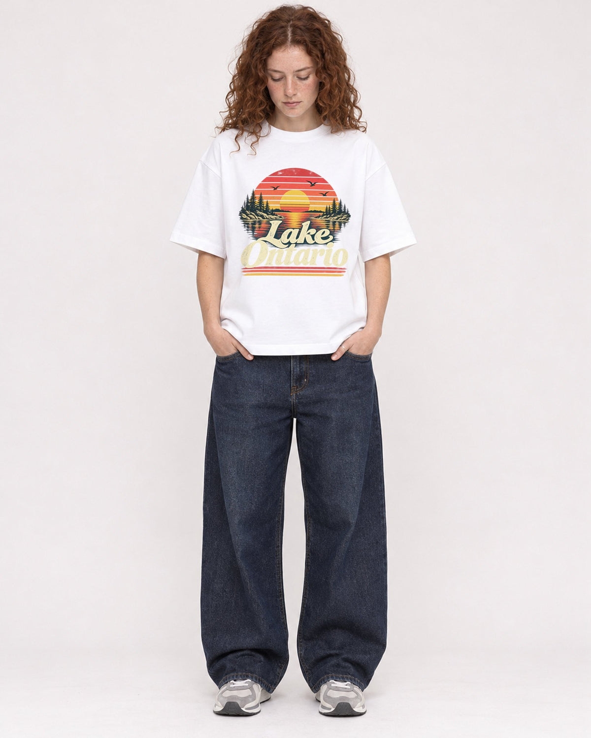 Mockup Boxy Heavyweight Tee White female full-body 09
