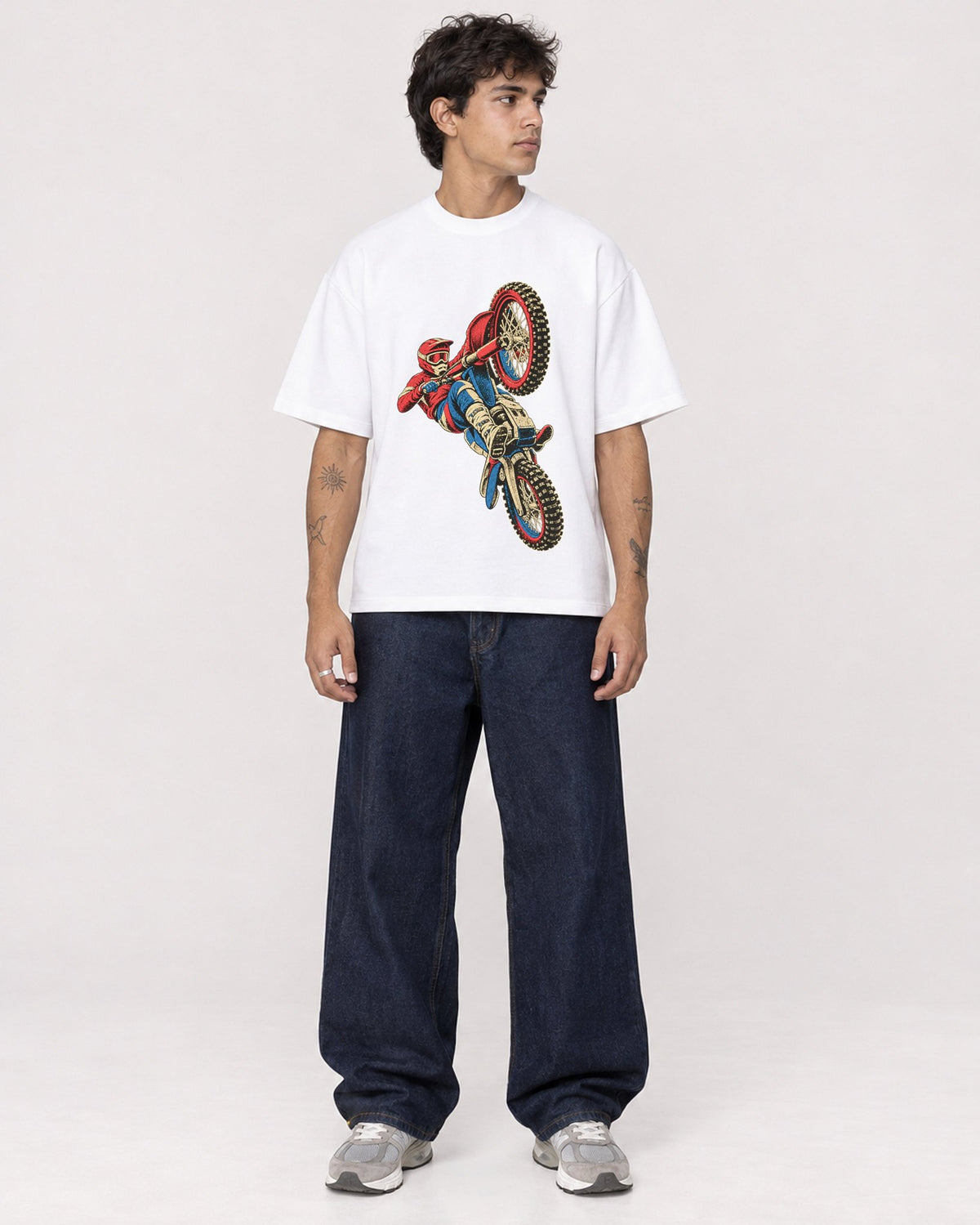 Mockup Boxy Heavyweight Tee White male full-body 06