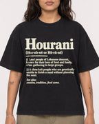 Mockup Boxy Heavyweight Tee Black female close-up 06