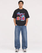 Mockup Boxy Heavyweight Tee Black male full-body 10