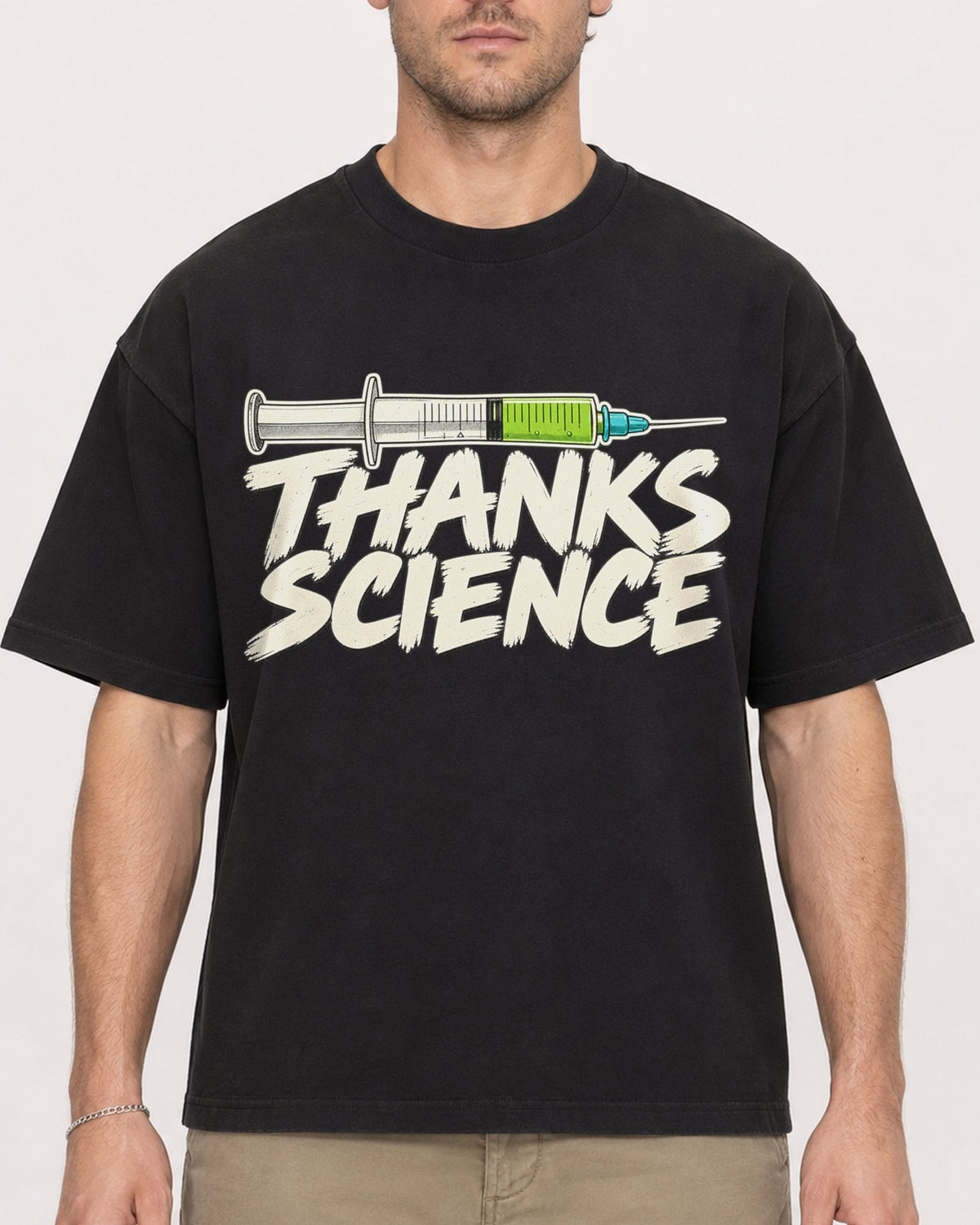 Mockup Boxy Heavyweight Tee Black male close-up 08