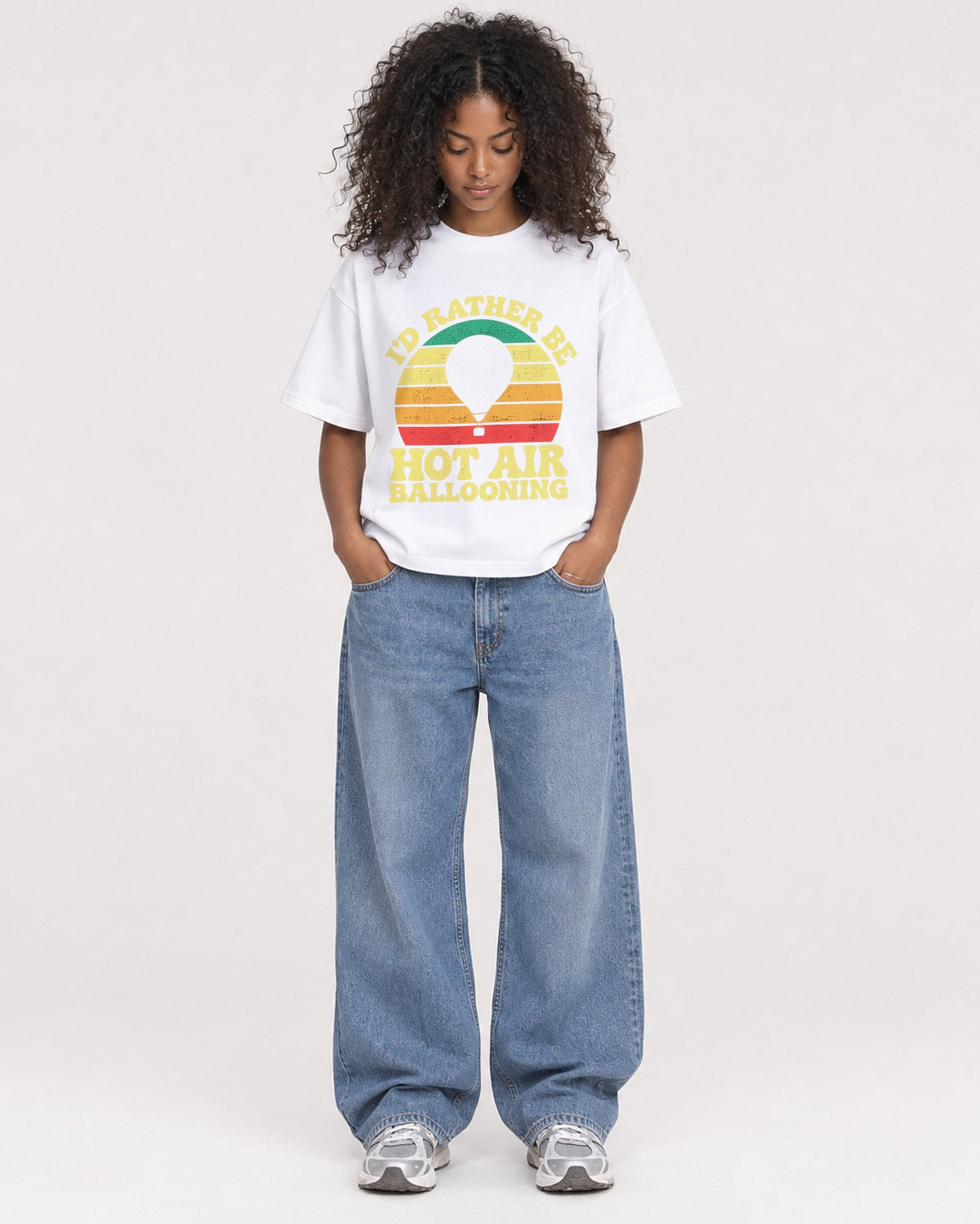 Mockup Boxy Heavyweight Tee White female full-body 05