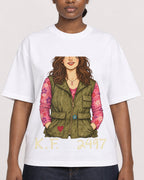 Mockup Boxy Heavyweight Tee White female close-up 34