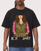 Mockup Boxy Heavyweight Tee Black male close-up 34