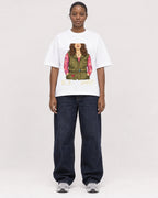 Mockup Boxy Heavyweight Tee White female full-body 34