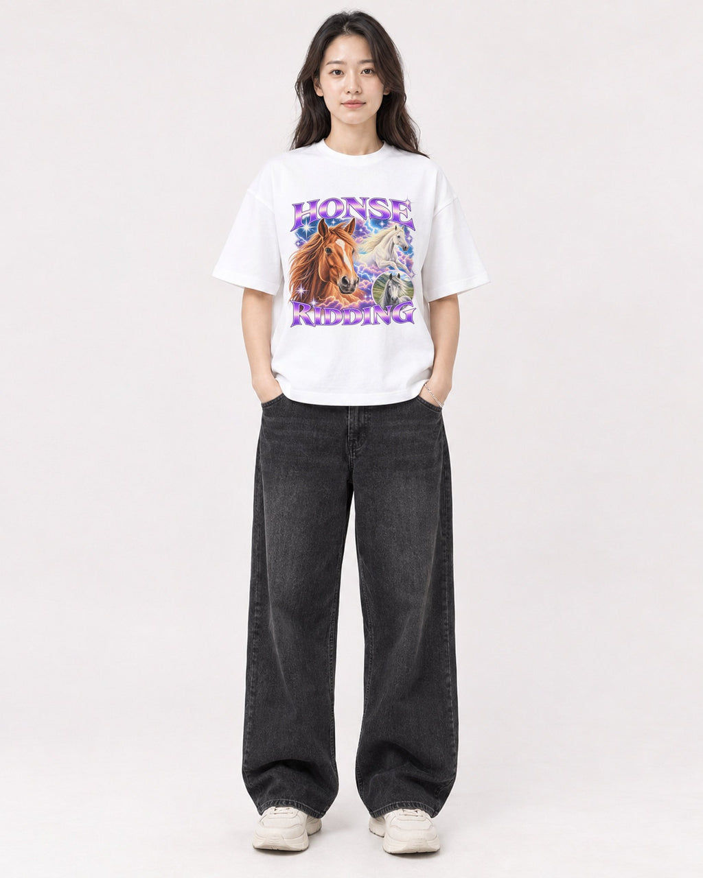 Mockup Boxy Heavyweight Tee White female full-body 03