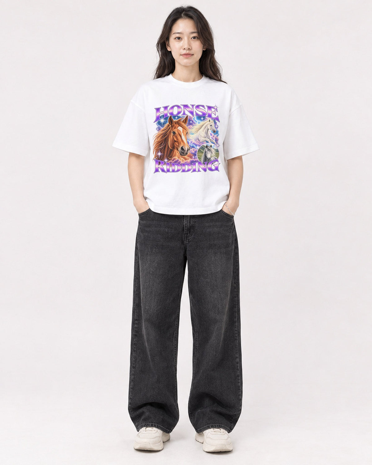 Mockup Boxy Heavyweight Tee White female full-body 03
