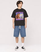 Mockup Boxy Heavyweight Tee Black male full-body 03