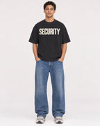 Mockup Boxy Heavyweight Tee Black male full-body 10