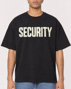 Mockup Boxy Heavyweight Tee Black male close-up 10