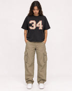 Mockup Boxy Heavyweight Tee Black female full-body 06