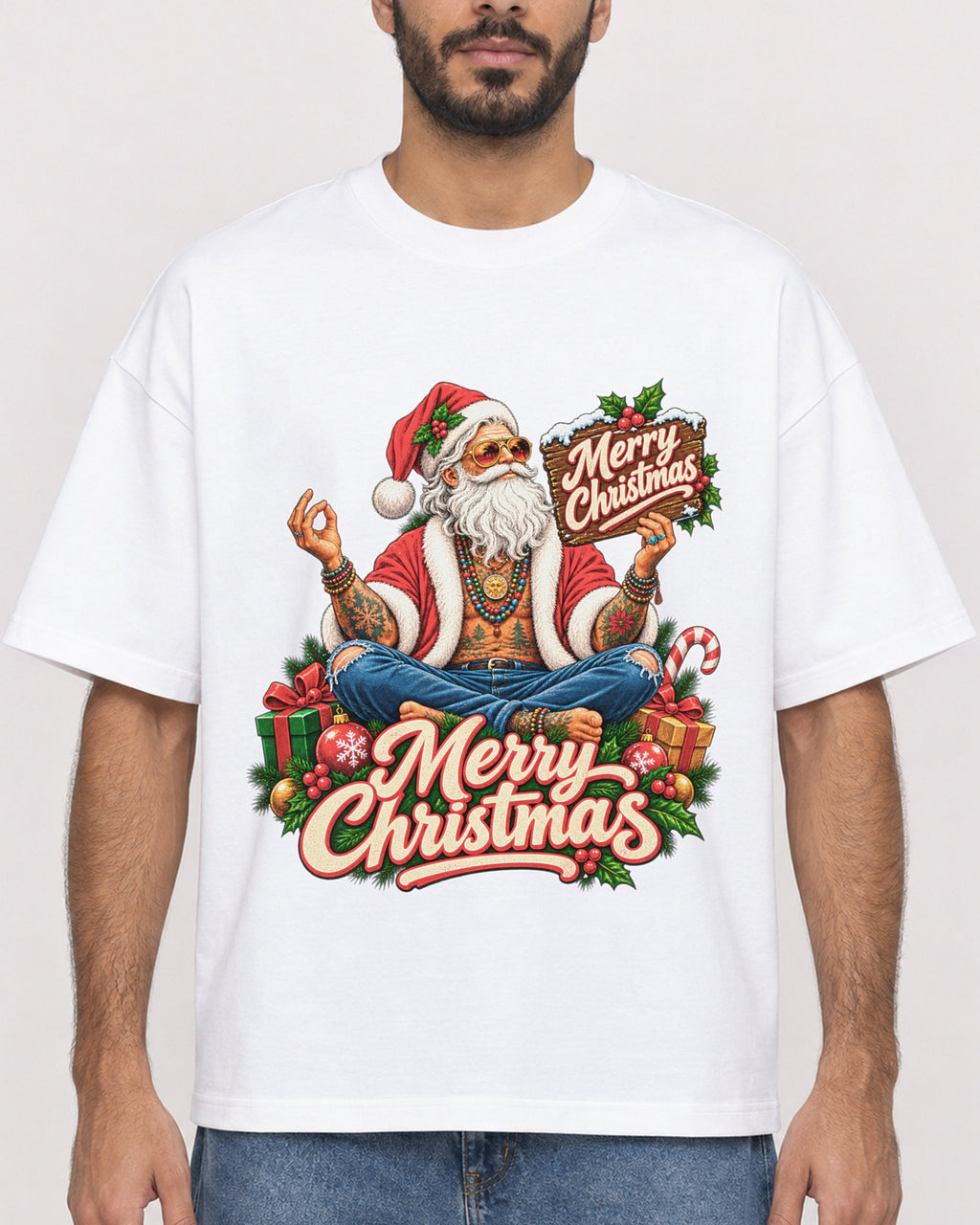 Mockup Boxy Heavyweight Tee White male close-up 07