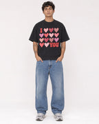 Mockup Boxy Heavyweight Tee Black male full-body 06