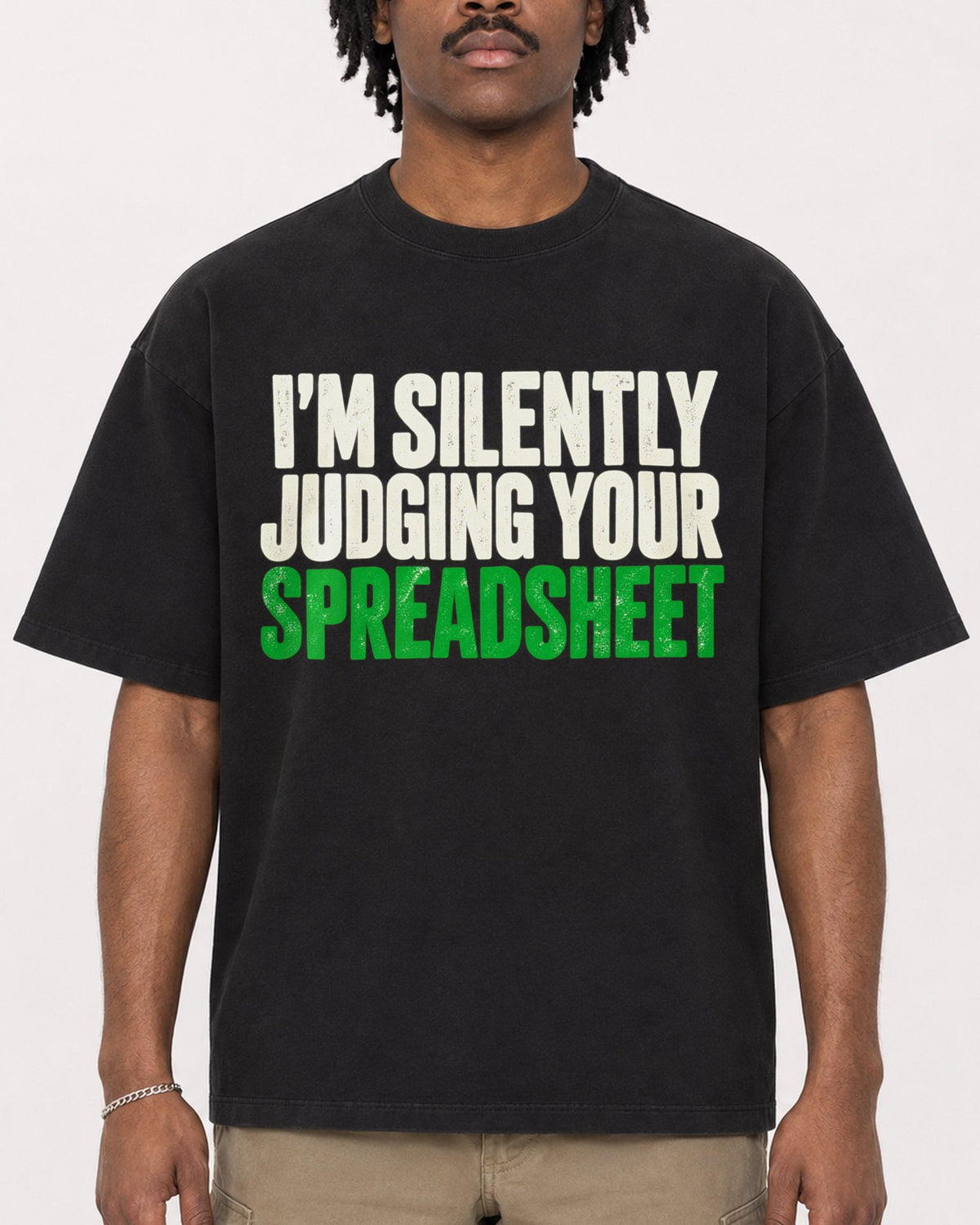 Mockup Boxy Heavyweight Tee Black male close-up 04