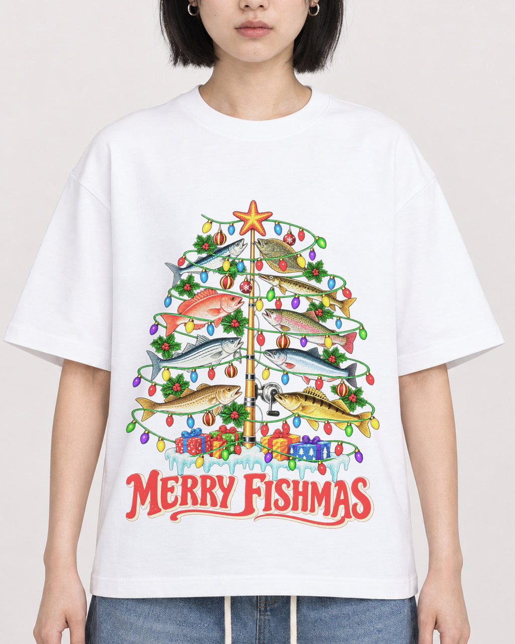 Mockup Boxy Heavyweight Tee White female close-up 11