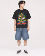 Mockup Boxy Heavyweight Tee Black male full-body 11
