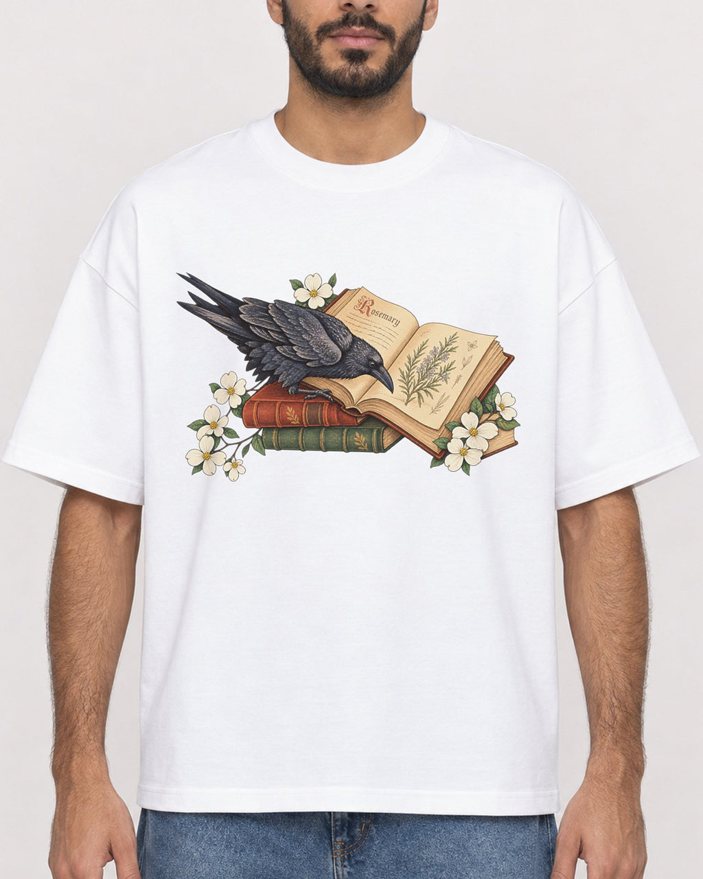 Mockup Boxy Heavyweight Tee White male close-up 07