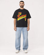 Mockup Boxy Heavyweight Tee Black male full-body 37