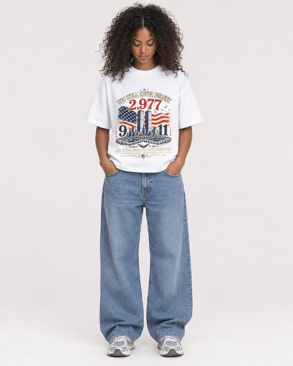 Mockup Boxy Heavyweight Tee White female full-body 05