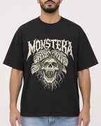 Mockup Boxy Heavyweight Tee Black male close-up 37