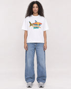Mockup Boxy Heavyweight Tee White female full-body 10