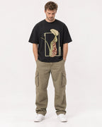 Mockup Boxy Heavyweight Tee Black male full-body 08