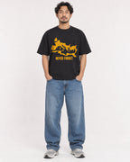 Mockup Boxy Heavyweight Tee Black male full-body 02