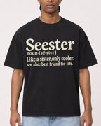 Mockup Boxy Heavyweight Tee Black male close-up 25