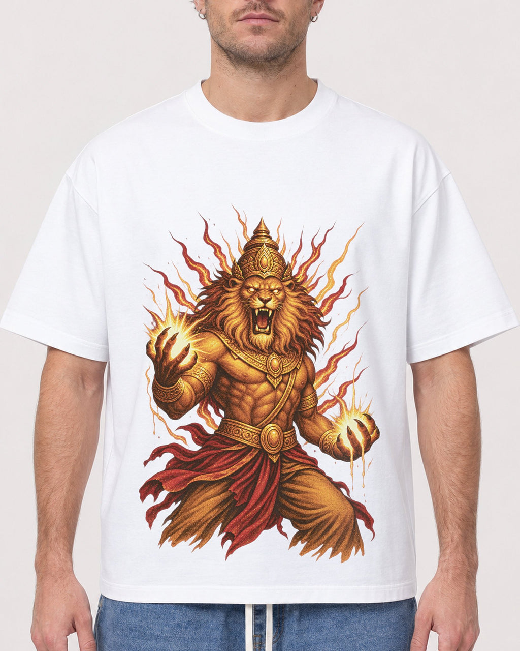 Mockup Boxy Heavyweight Tee White male close-up 08
