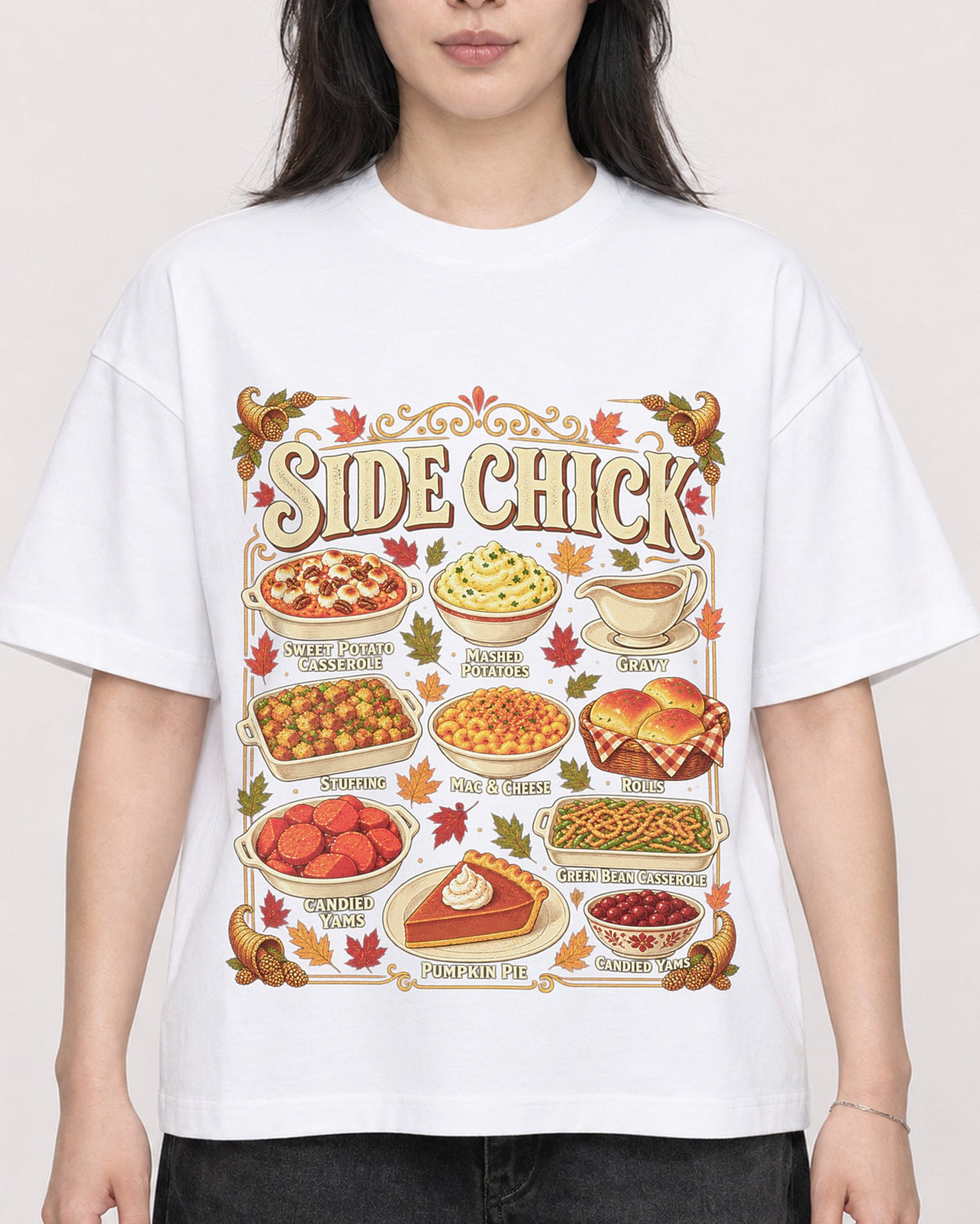 Mockup Boxy Heavyweight Tee White female close-up 13