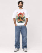 Mockup Boxy Heavyweight Tee White male full-body 17