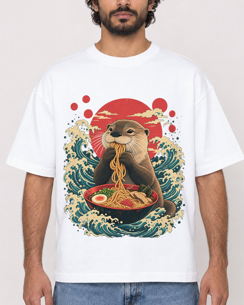 Mockup Boxy Heavyweight Tee White male close-up 17