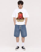 Mockup Boxy Heavyweight Tee White male full-body 23