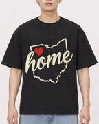 Mockup Boxy Heavyweight Tee Black male close-up 01