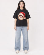 Mockup Boxy Heavyweight Tee Black female full-body 03