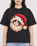 Mockup Boxy Heavyweight Tee Black female close-up 03