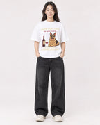 Mockup Boxy Heavyweight Tee White female full-body 03
