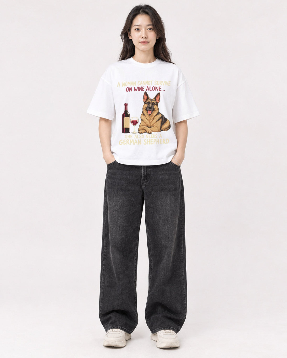 Mockup Boxy Heavyweight Tee White female full-body 03