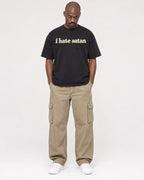 Mockup Boxy Heavyweight Tee Black male full-body 44