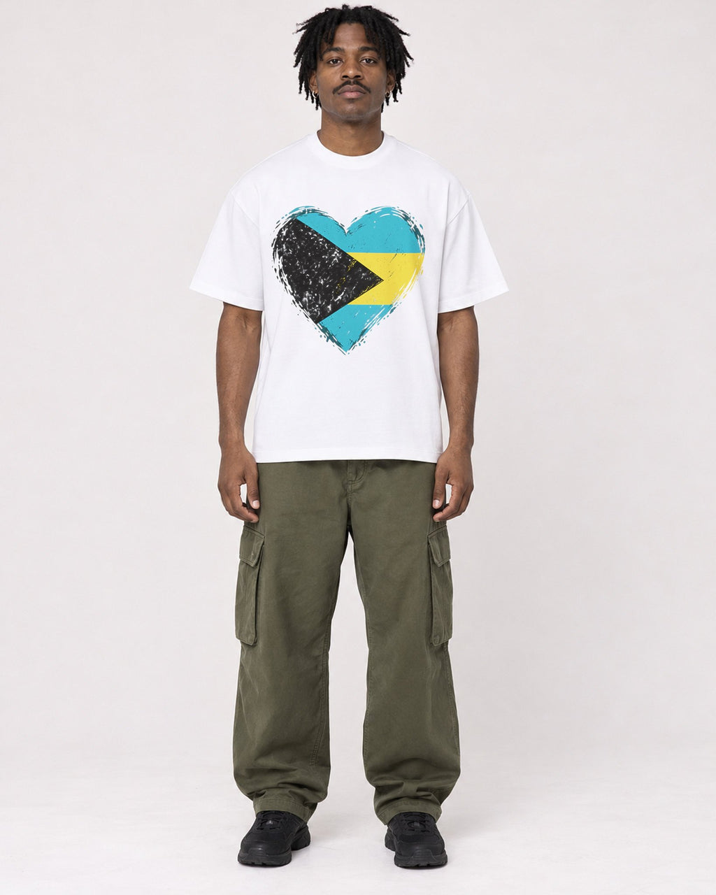 Mockup Boxy Heavyweight Tee White male full-body 04
