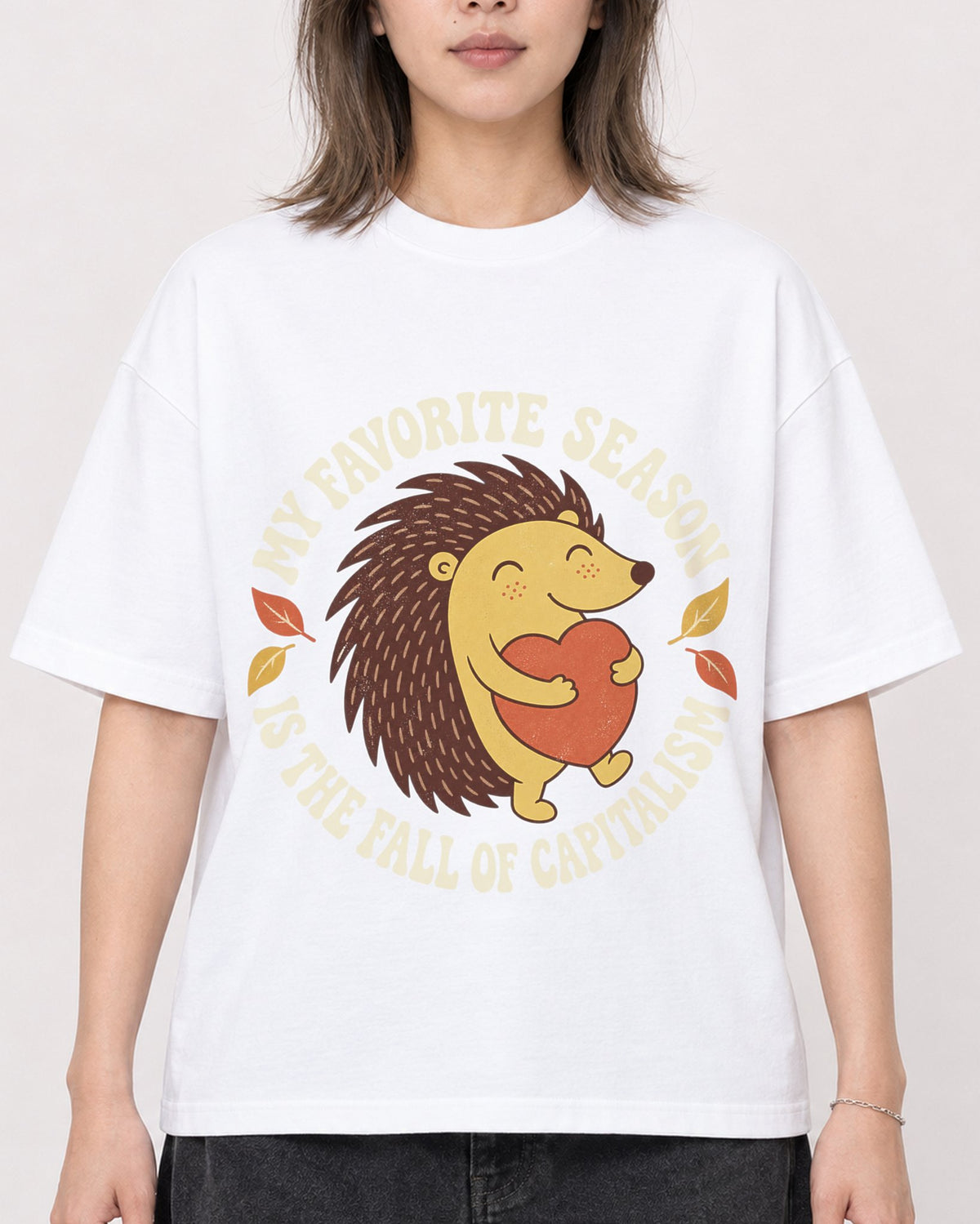 Mockup Boxy Heavyweight Tee White female close-up 33