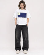 Mockup Boxy Heavyweight Tee White female full-body 33