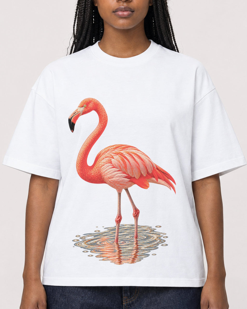 Mockup Boxy Heavyweight Tee White female close-up 04