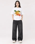 Mockup Boxy Heavyweight Tee White female full-body 03