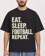 Mockup Boxy Heavyweight Tee Black male close-up 07