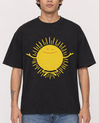 Mockup Boxy Heavyweight Tee Black male close-up 06